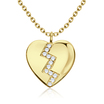Broken heart Shaped with CZ Silver Necklace SPE-5254